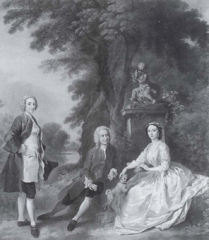Thomas Gainsborough Jonathan Tyers with his daughter and son-in-law,Elizabeth and John Wood oil painting image